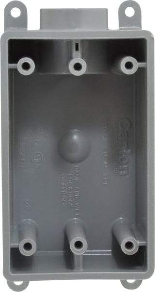 Thomas & Betts - 1 Gang, (1) 3/4" Knockout, PVC Rectangle Junction Box - 144.78mm Overall Height x 71.1mm Overall Width x 61.5mm Overall Depth, Weather Resistant - Caliber Tooling