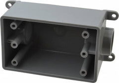 Thomas & Betts - 1 Gang, (2) 3/4" Knockouts, PVC Rectangle Junction Box - 144.78mm Overall Height x 71.1mm Overall Width x 61.5mm Overall Depth, Weather Resistant - Caliber Tooling