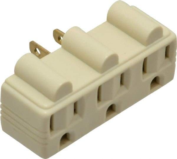 Pass & Seymour - 1 Outlet, 125 Volt, 15 Amp, Ivory, Single to Triple Electrical Outlet Adapter - 5-15P NEMA Configuration, 3-1/4 Inch Long, cULus, UL Listed - Caliber Tooling