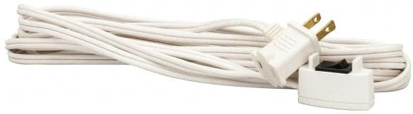 Southwire - 15', 16/2 Gauge/Conductors, White Indoor Extension Cord - 1 Receptacle, 10 Amps, UL SPT-2, NEMA 1-15P - Caliber Tooling