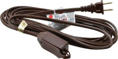 Southwire - 15', 16/2 Gauge/Conductors, Brown Indoor Extension Cord - 1 Receptacle, 13 Amps, 125 VAC, UL SPT-2, NEMA 1-15P, 1-15R x 3 - Caliber Tooling