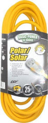 Southwire - 25', 16/3 Gauge/Conductors, Yellow Outdoor Extension Cord - 1 Receptacle, 13 Amps, 125 VAC, UL SJEOOW, NEMA 5-15P, 5-15R - Caliber Tooling