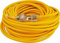 Southwire - 100', 14/3 Gauge/Conductors, Yellow Outdoor Extension Cord - 1 Receptacle, 13 Amps, 125 VAC, UL SEOOW, NEMA 5-15P, 5-15R - Caliber Tooling