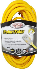 Southwire - 50', 12/3 Gauge/Conductors, Yellow Outdoor Extension Cord - 1 Receptacle, 15 Amps, 125 VAC, UL SJEOOW, NEMA 5-15P, 5-15R - Caliber Tooling