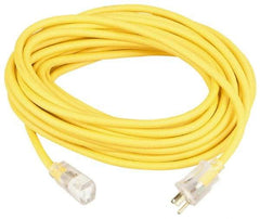 Southwire - 100', 10/3 Gauge/Conductors, Yellow Outdoor Extension Cord - 1 Receptacle, 15 Amps, 125 VAC, UL SJEOOW, NEMA 5-15P, 5-15R - Caliber Tooling