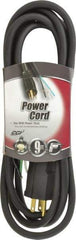 Southwire - 9', 16/3 Gauge/Conductors, Black Outdoor Replacement Cord - 1 Receptacle, 13 Amps, 125 VAC, UL SJEOOW, NEMA 5-15P - Caliber Tooling