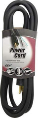 Southwire - 9', 14/3 Gauge/Conductors, Black Outdoor Replacement Cord - 1 Receptacle, 15 Amps, 125 VAC, UL SJEOOW, NEMA 5-15P - Caliber Tooling