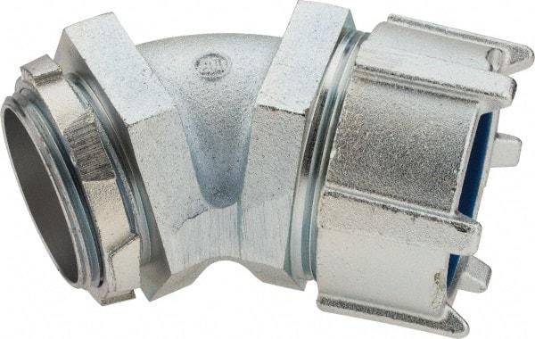 Thomas & Betts - 2-1/2" Trade, Malleable Iron Threaded Angled Liquidtight Conduit Connector - Noninsulated - Caliber Tooling