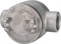 Thomas & Betts - (2) 1" Knockouts, Iron Round GUAC - 3-1/2" Overall Width x 2.31" Overall Depth - Caliber Tooling