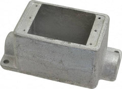 Thomas & Betts - 1 Gang, (2) 1/2" Knockouts, Iron Rectangle Device Box - 2-3/4" Overall Width - Caliber Tooling