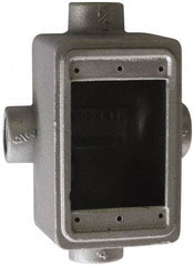 O-Z/Gedney - 1 Gang, 1/2" Knockouts, Iron Rectangle Device Box - Aluminum Enamel, Zinc Electroplated - Caliber Tooling