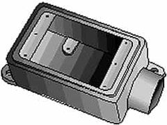 Thomas & Betts - 1 Gang, (2) 1" Knockouts, Iron Rectangle Device Box - 2-3/4" Overall Width x 2" Overall Depth - Caliber Tooling