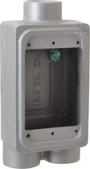 O-Z/Gedney - 1 Gang, 3/4" Knockouts, Iron Rectangle Device Box - Aluminum Enamel, Zinc Electroplated - Caliber Tooling