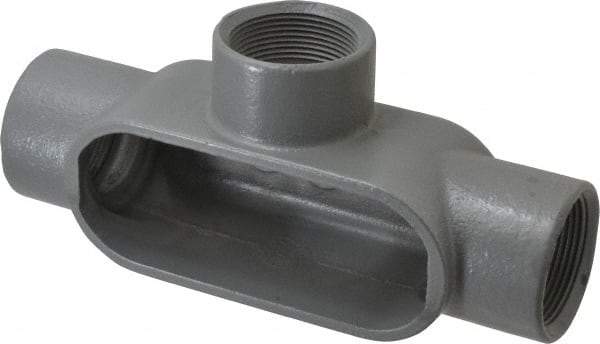 Hubbell Killark - Form 7, T Body, 1-1/2" Trade, IMC, Rigid Iron Conduit Body - Oval, 8-7/16" OAL, 27 cc Capacity, Gray, Hazardous & Wet Locations - Caliber Tooling