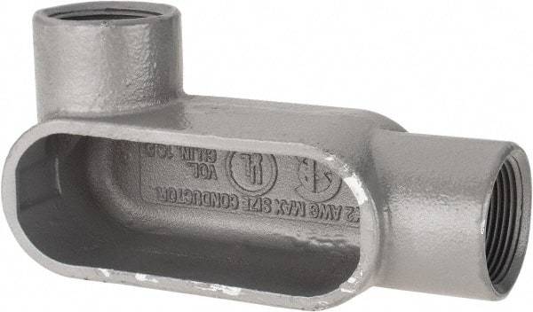 Hubbell Killark - Form 7, LL Body, 1-1/4" Trade, IMC, Rigid Iron Conduit Body - Oval, 6-13/16" OAL, 19-1/2 cc Capacity, Gray, Hazardous & Wet Locations - Caliber Tooling