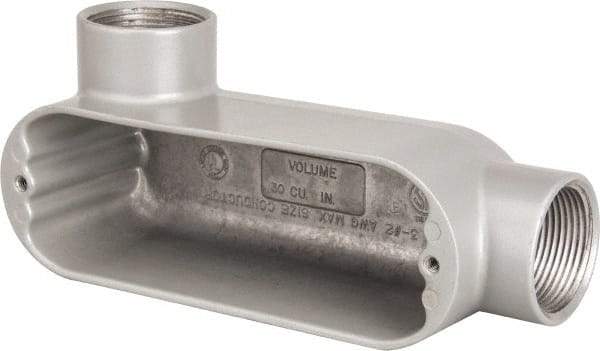 Hubbell Killark - Form 85, LL Body, 1-1/4" Trade, IMC, Rigid Aluminum Conduit Body - Oval, 8-1/8" OAL, 32 cc Capacity, Hazardous & Wet Locations - Caliber Tooling