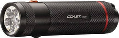 Coast Cutlery - White, Red LED Bulb, 155 Lumens, Industrial/Tactical Flashlight - Black Aluminum Body, 3 AAA Batteries Included - Caliber Tooling