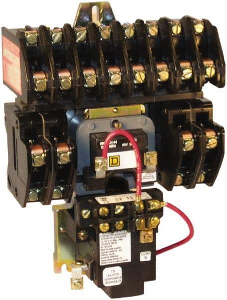 Square D - No Enclosure, 12 Pole, Mechanically Held Lighting Contactor - 20 A (Tungsten), 30 A (Fluorescent), 110 VAC at 50 Hz, 120 VAC at 60 Hz, 12NO Contact Configuration - Caliber Tooling