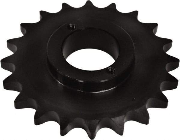 U.S. Tsubaki - 24 Teeth, 1/2" Chain Pitch, Chain Size 40, Split Taper Sprocket - 3.831" Pitch Diam, 4.1" Outside Diam - Caliber Tooling