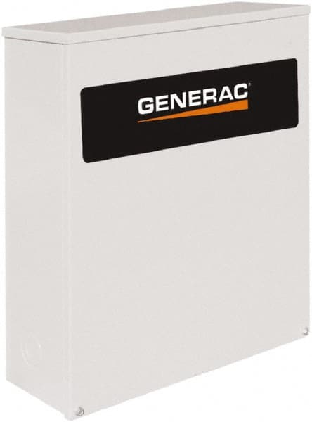 Generac Power - 3 Phase, 277/480 Input Volt, 400 Amp, Automatic Transfer Switch - 3R NEMA Rated, Steel, 30.1 Inch Wide x 13.1 Inch Deep x 48.1 Inch High, Automatic Exerciser, Electrically Operated, IEC 60947-6-1 - Caliber Tooling