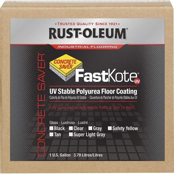 Rust-Oleum - 1 Gal Gray Gloss Finish Floor Coating - 400 Sq Ft per Gal, Interior/Exterior, <50 gL VOC Compliance - Caliber Tooling