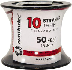 Southwire - THHN/THWN, 10 AWG, 30 Amp, 100' Long, Stranded Core, 19 Strand Building Wire - Red, Thermoplastic Insulation - Caliber Tooling