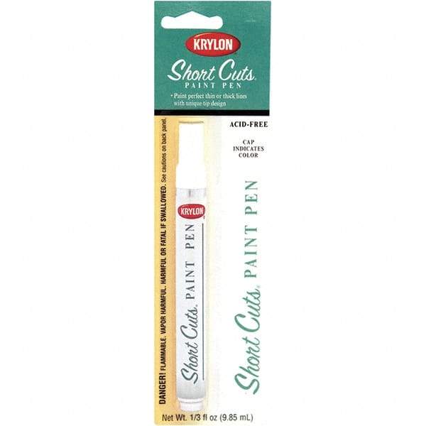 Krylon - 0.33 oz White Gloss Finish Paint Pen - Pen, Direct to Metal, 500 gL VOC Compliance - Caliber Tooling