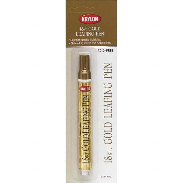 Krylon - 0.33 oz Gold Metallic Finish Paint Pen - Leafing, Direct to Metal, 875 gL VOC Compliance - Caliber Tooling