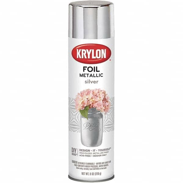 Krylon - Silver Foil, Gloss, Metallic Spray Paint - 8 oz Container - Caliber Tooling