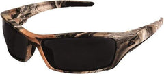 Edge Eyewear - Smoke Lenses, Framed Safety Glasses - Scratch Resistant, Camouflage Nylon Frame, Size Universal, Wrap Around - Caliber Tooling