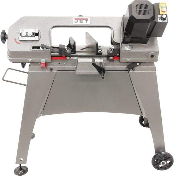 Jet - 5 x 6" Semi-Automatic Combo Horizontal & Vertical Bandsaw - 1 Phase, 90° Vise Angle of Rotation, 1/2 hp, 115 Volts, Geared Head Drive - Caliber Tooling