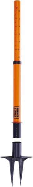 Banner Stakes - 22 to 42" High, 2-3/8" Pole Diam, Stanchion - 9" Base Diam, Removable Spike Nylon Base, Orange Plastic Post, For Outdoor Use - Caliber Tooling