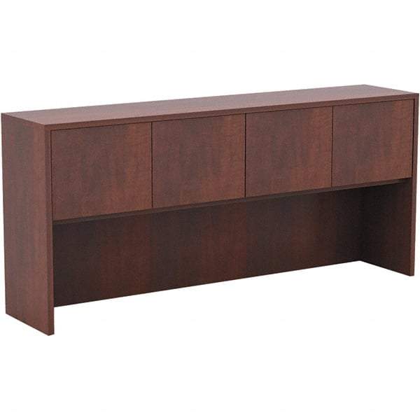 ALERA - 70.63" Long x 35-1/2" High x 15" Deep, Kneespace Credenza - Medium Cherry, Woodgrain Laminate - Caliber Tooling