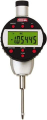 SPI - 0 to 1" Range, 0.00005" Graduation, Electronic Drop Indicator - Flat & Center Lug Back, Accurate to 0.0002", English & Metric System, LCD Display - Caliber Tooling