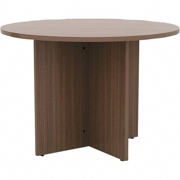 ALERA - 29-1/2" High Stationary Conference Table - 1" Thick, Walnut (Color), Wood Grain Laminate - Caliber Tooling