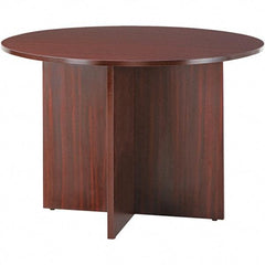 ALERA - 29-1/2" High Stationary Conference Table - 1" Thick, Mahogany (Color), Wood Grain Laminate - Caliber Tooling