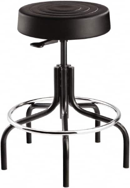 Bevco - 14 Inch Wide x 14-1/2 Inch Deep x 30 Inch High, Tubular Steel Base, Adjustable Height Swivel Stool - Polyurethane Seat, Black - Caliber Tooling