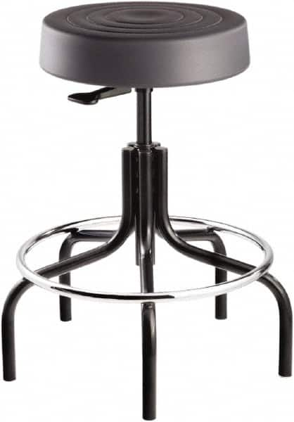 Bevco - 14 Inch Wide x 14-1/2 Inch Deep x 30 Inch High, Tubular Steel Base, Adjustable Height Swivel Stool - Polyurethane Seat, Graphite - Caliber Tooling