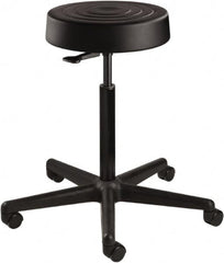 Bevco - 14 Inch Wide x 14-1/2 Inch Deep x 34 Inch High, Reinforced Black Nylon Base, Adjustable Height Swivel Stool - Polyurethane Seat, Black - Caliber Tooling