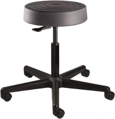 Bevco - 14 Inch Wide x 14-1/2 Inch Deep x 22-1/2 Inch High, Reinforced Black Nylon Base, Adjustable Height Swivel Stool - Polyurethane Seat, Graphite - Caliber Tooling