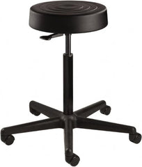 Bevco - 14 Inch Wide x 14-1/2 Inch Deep x 28-1/4 Inch High, Reinforced Black Nylon Base, Adjustable Height Swivel Stool - Polyurethane Seat, Black - Caliber Tooling