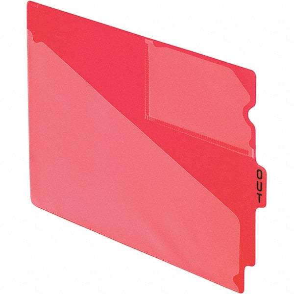 Pendaflex - 8-1/2 x 11" 50 Tabs, Unpunched, End Tab Out Guides with Pockets - Red - Caliber Tooling