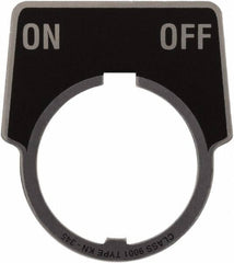 Schneider Electric - Aluminum Legend Plate - On-Off - Black Background, 30mm Hole Diameter, 1-3/4 Inch Wide - Caliber Tooling