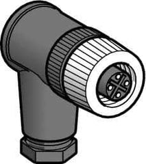 Telemecanique Sensors - 3 Amp, M12 4 Pin Elbowed Female Field Attachable Connector Sensor and Receptacle - 125 VAC, 150 VDC, IP67 Ingress Rating - Caliber Tooling