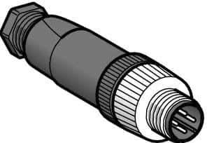 Telemecanique Sensors - 3 Amp, M12 4 Pin Male Straight Field Attachable Connector Sensor and Receptacle - 125 VAC, 150 VDC, IP67 Ingress Rating - Caliber Tooling