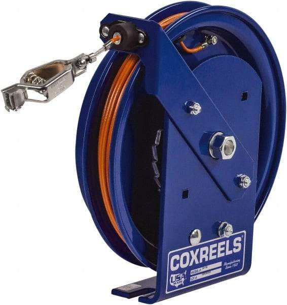 CoxReels - 5/32 Inch x 100 Ft. Stranded Cable Grounding Reel - Spring Driven Reel, Stainless Steel Cable - Caliber Tooling