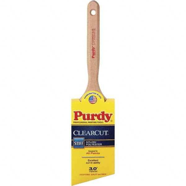 Purdy - 3" Angled Nylon/Polyester Trim Brush - Wood Fluted Handle - Caliber Tooling