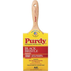 Purdy - 4" Flat Hog Wall Brush - 3-3/16" Bristle Length, 3-7/8" Wood Beavertail Handle - Caliber Tooling