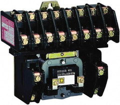 Square D - No Enclosure, 10 Pole, Electrically Held Lighting Contactor - 20 A (Tungsten), 30 A (Fluorescent), 220 VAC at 50 Hz, 240 VAC at 60 Hz, 10NO Contact Configuration - Caliber Tooling