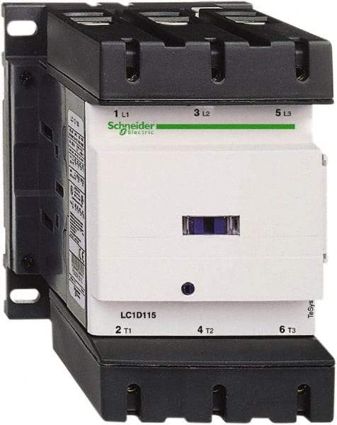 Schneider Electric - 3 Pole, 220 Coil VAC at 50/60 Hz, 150 Amp at 440 VAC, Nonreversible IEC Contactor - Bureau Veritas, CCC, CSA, CSA C22.2 No. 14, DNV, EN/IEC 60947-4-1, EN/IEC 60947-5-1, GL, GOST, LROS, RINA, RoHS Compliant, UL 508, UL Listed - Caliber Tooling